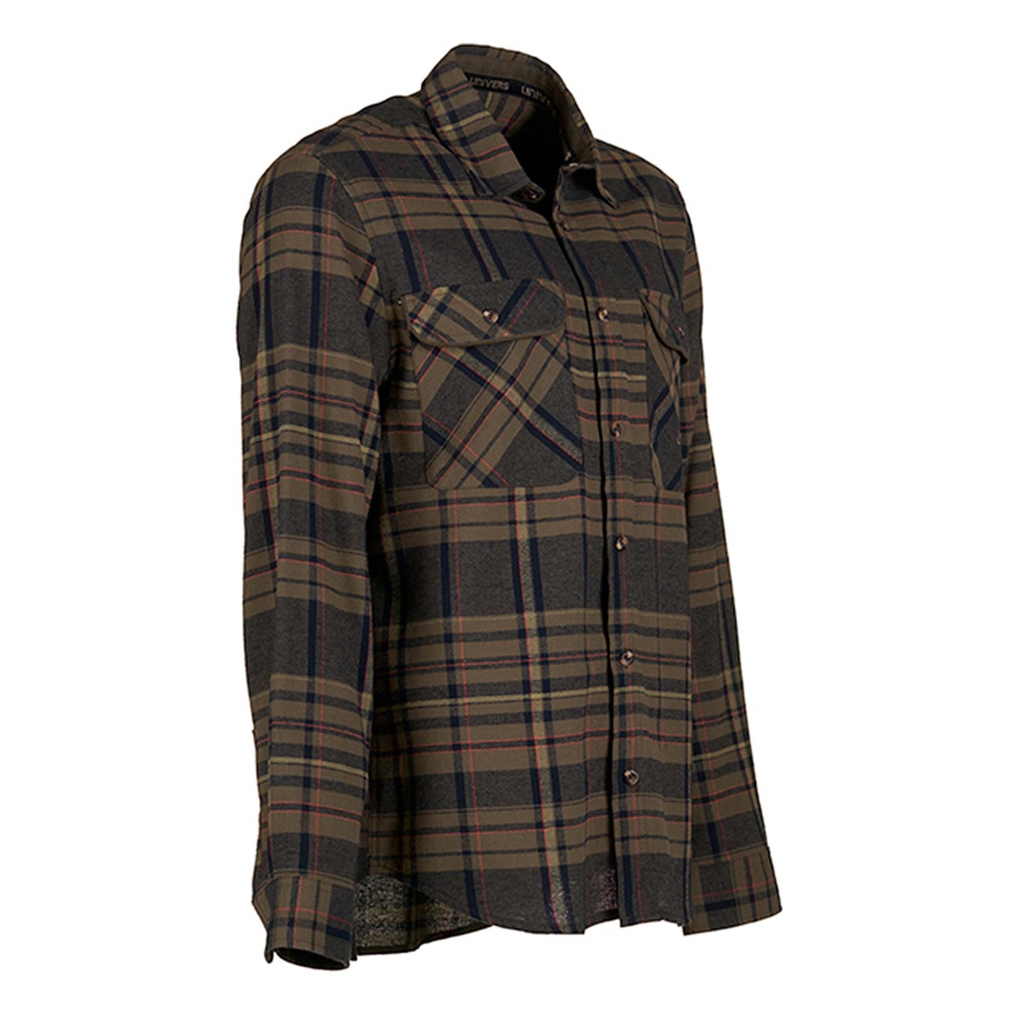 Camasa FLANNEL cu guler din piele intoarsa carou rosu