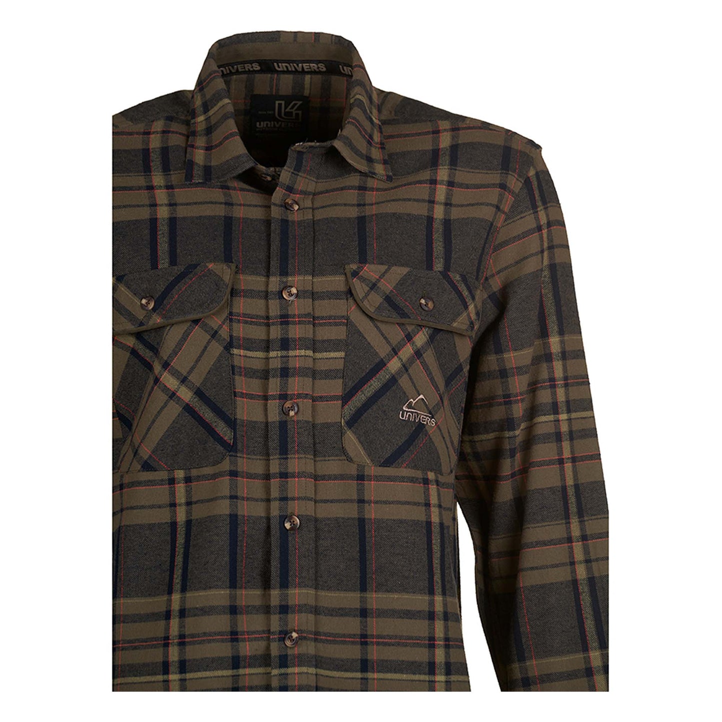 Camasa FLANNEL cu guler din piele intoarsa carou rosu